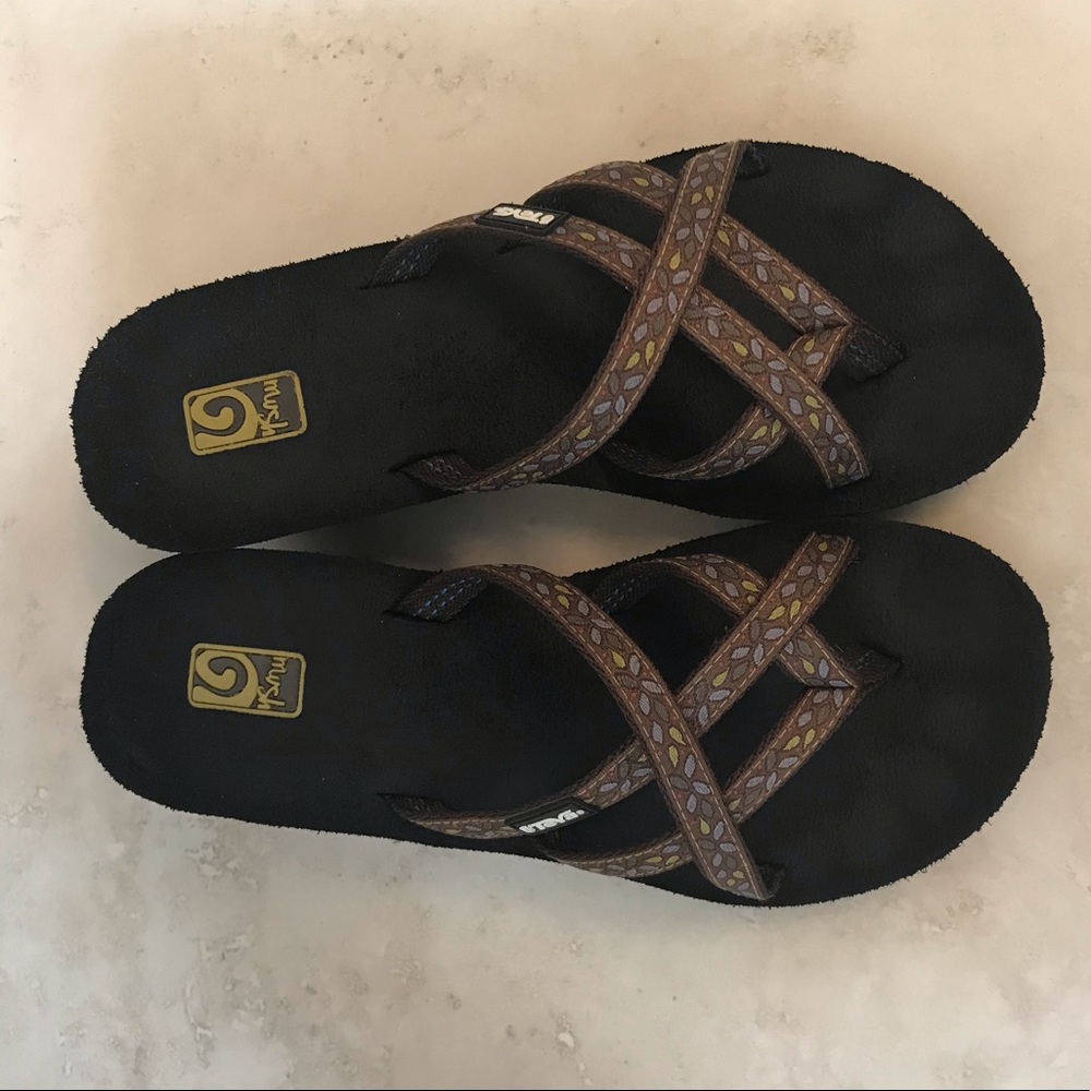 TEVA Women's Size 7 Brown MUSH MANDALYN WEDGE OLA 2 Sandals.